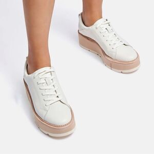 Dolce Vita Toyah Platform Sneakers in White Leather Women’s Size 9